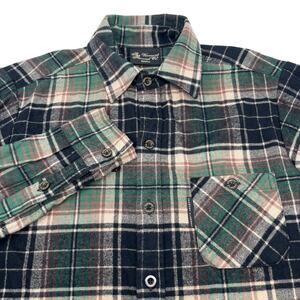 The Vermont‎ Flannel Co. Small Green Brown Button Up Long Sleeve Flannel Shirt